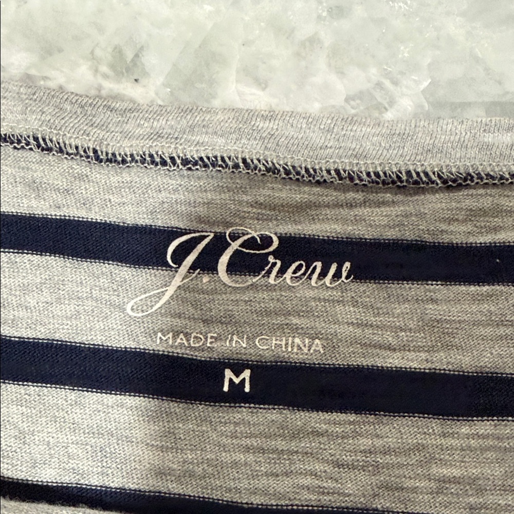 J. Crew Navy and Gray Striped Shirt